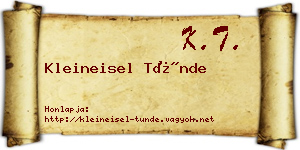 Kleineisel Tünde névjegykártya